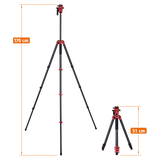 B-stock:easy traveler xl carbon video tripod red