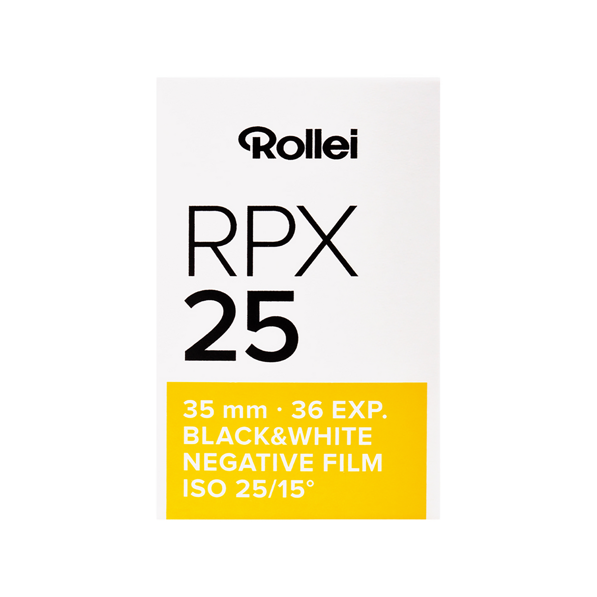 RPX black and white negative film | 35 mm | 36 recordings | ISO 25/100/400